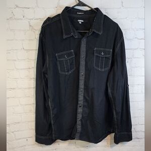 Men's Carbon "Classic Fit" longsleeve button-down shirt, XXL